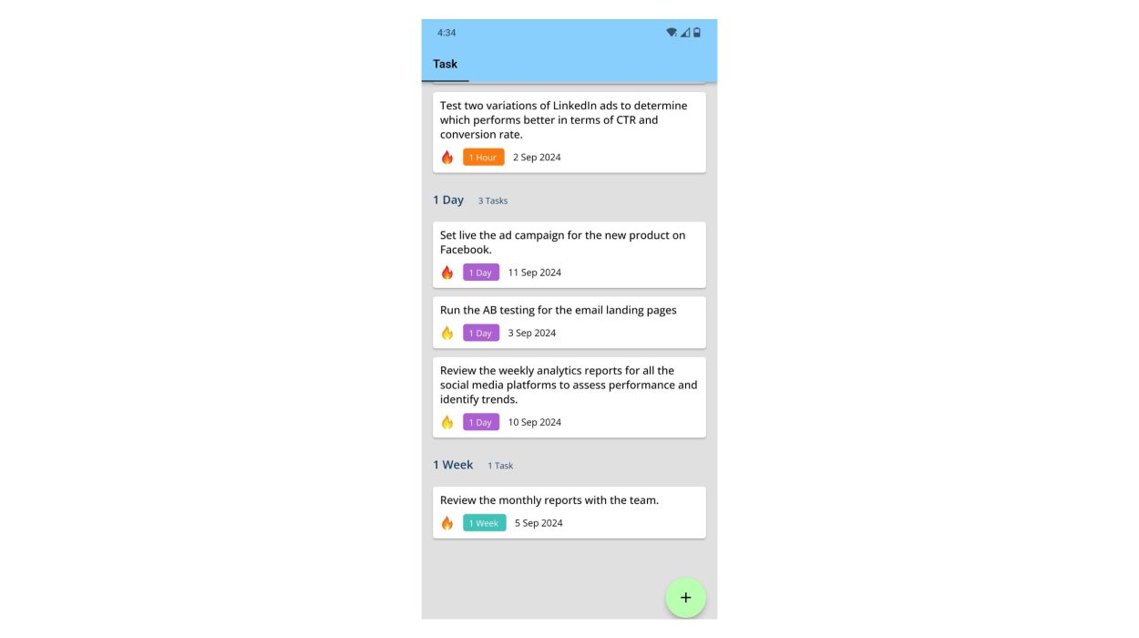 Timed Effort Planner mobile - 01