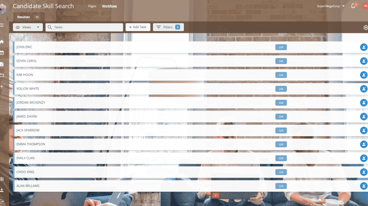 Resume Database List