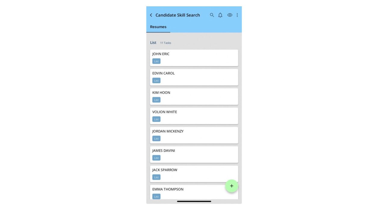 Resume Database Mobile